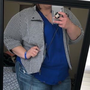 Black and white checkered blazer